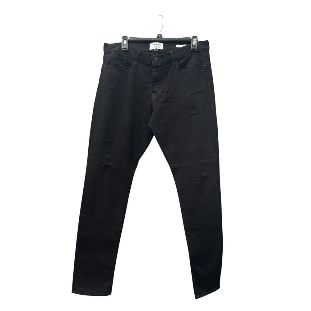 Frame Le Garçon Black Distressed Straight Leg Women’s Jeans Size 30